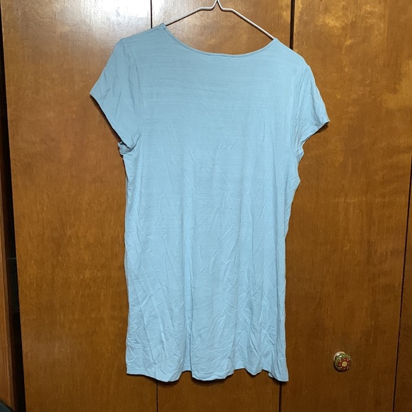 🆕 CUPIO SIGNATURE- Baby Blue , Embroidery Around Neckline Short Sleeve Shirt - Picture 8 of 10